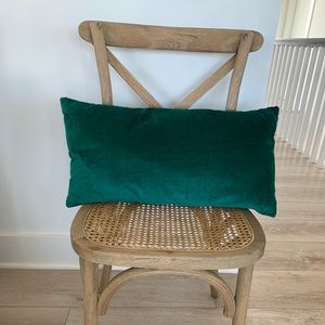 Emerald green velvet lumbar pillow***includes insert***